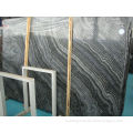 China cheap black wood grain marble tile slab